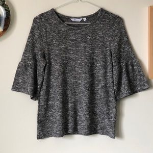 Bell sleeve sparkly knit shirt - size XS - Reitmans